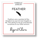 Oxidized Small Feather Slider Necklace
