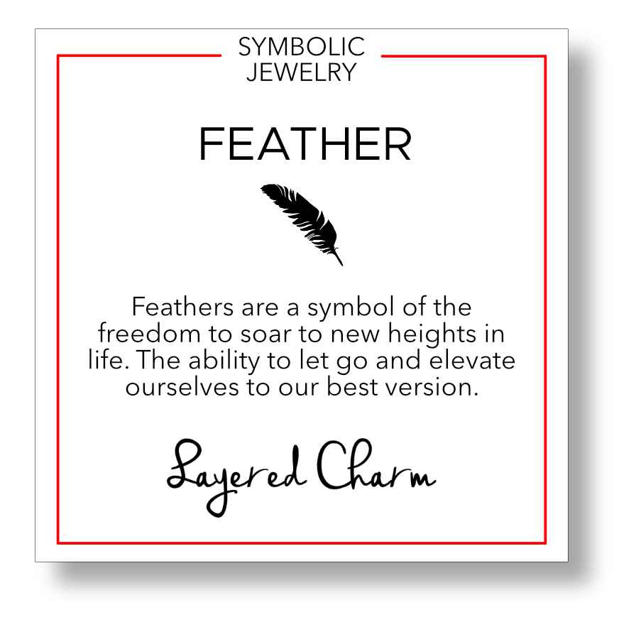 Oxidized Small Feather Slider Necklace