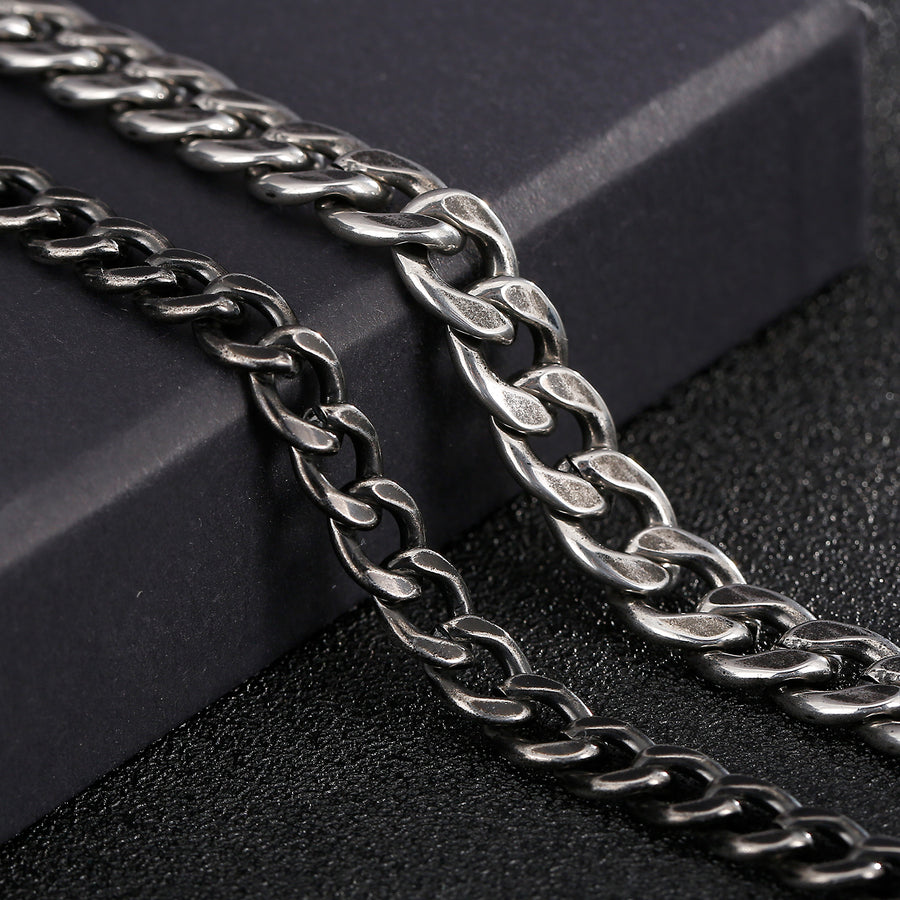 Stainless Steel Oxidized Curb Bracelet