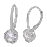 CZ 8mm Leverback Earrings