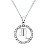 Halo CZ Zodiac Sign Necklace