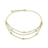 Layered CZ Anklet
