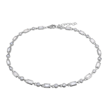 CZ Bezel and Baguette Anklet