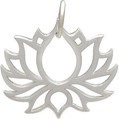 Wide Outline Lotus Necklace - Layered Charm