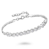 Bezel Round CZ Half Tennis Bracelet