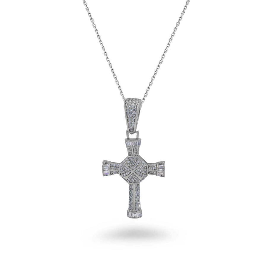 Elegant Large CZ Cross Necklace