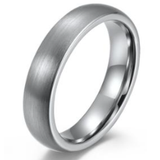 Beveled Brushed Tungsten Ring 4mm