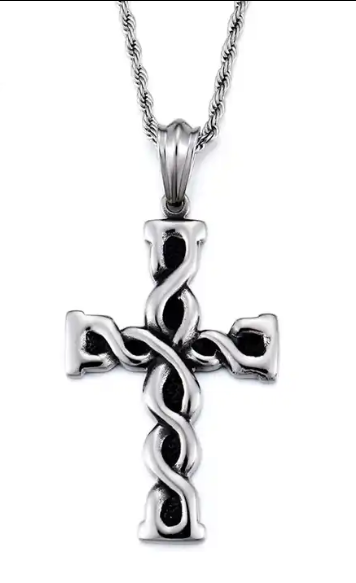 Steel Celtic Cross Necklace