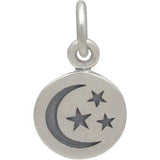 Circle Moon and Stars Necklace