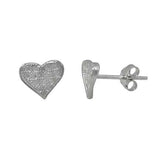 CZ Encrusted Heart Earrings