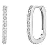 CZ Paperclip Huggie Hoop Earrings