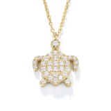 CZ Encrusted Turtle Necklace