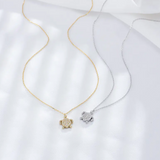 CZ Encrusted Turtle Necklace