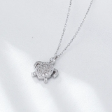 CZ Encrusted Turtle Necklace