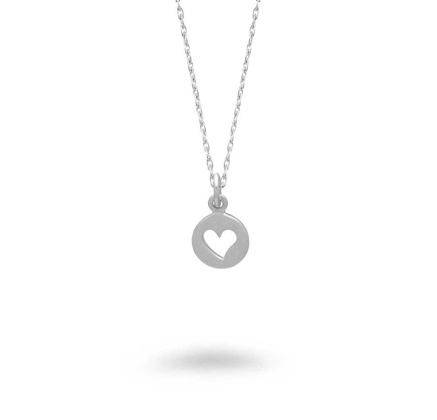 Circle Heart Cut out Necklace
