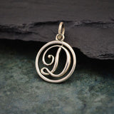 Circle Script Initial Necklace