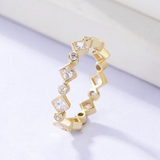 Diamond shape & Round CZ Eternity Ring