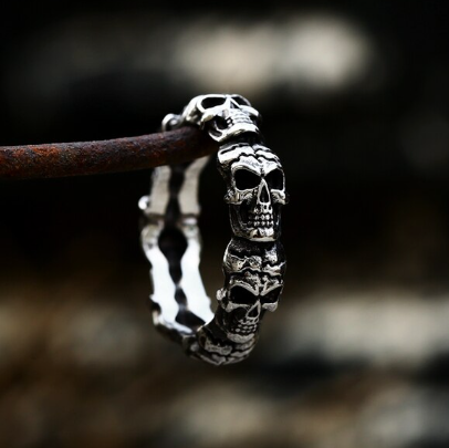 Stainless Steel Skull Eternity Ring