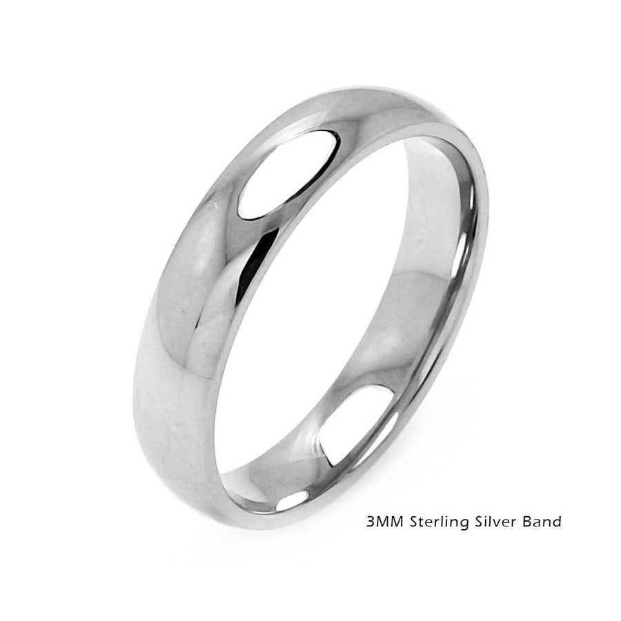 Sterling Silver Plain Wedding Rings