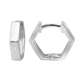 Hexagon Huggie Hoop Earrings