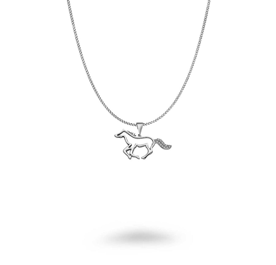 Horse with CZ Tail Necklace