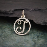 Circle Script Initial Necklace