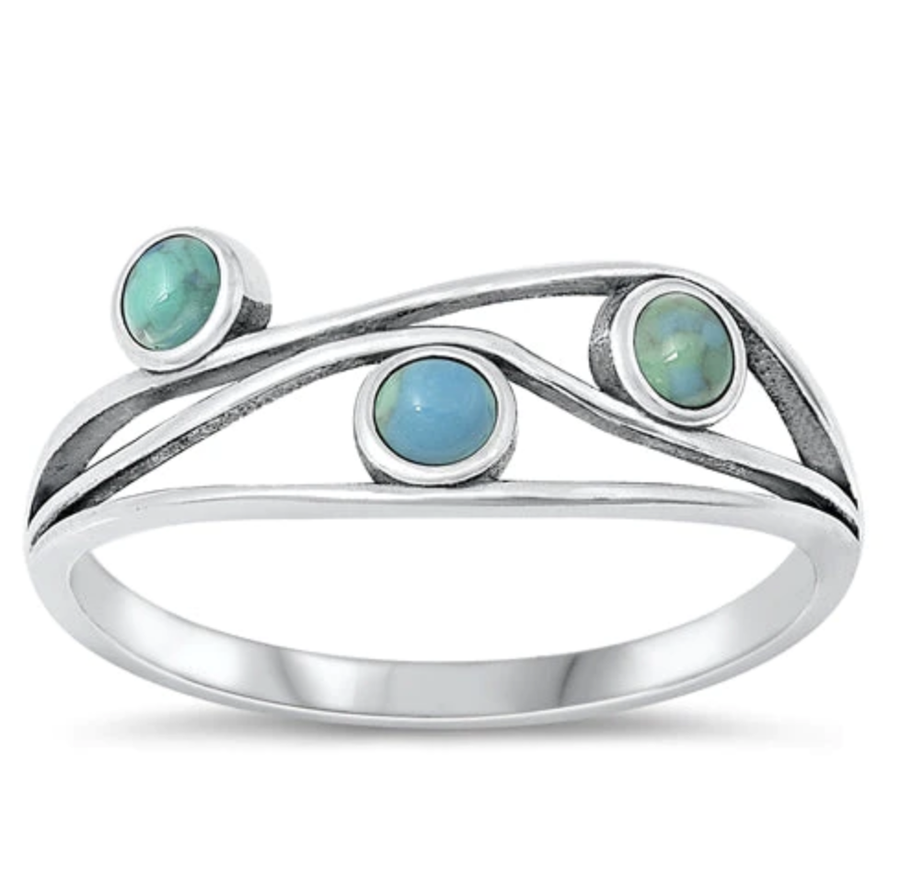 Layered Bezeled Turquoise Ring