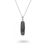 Long Rectangle Gemstone Necklace