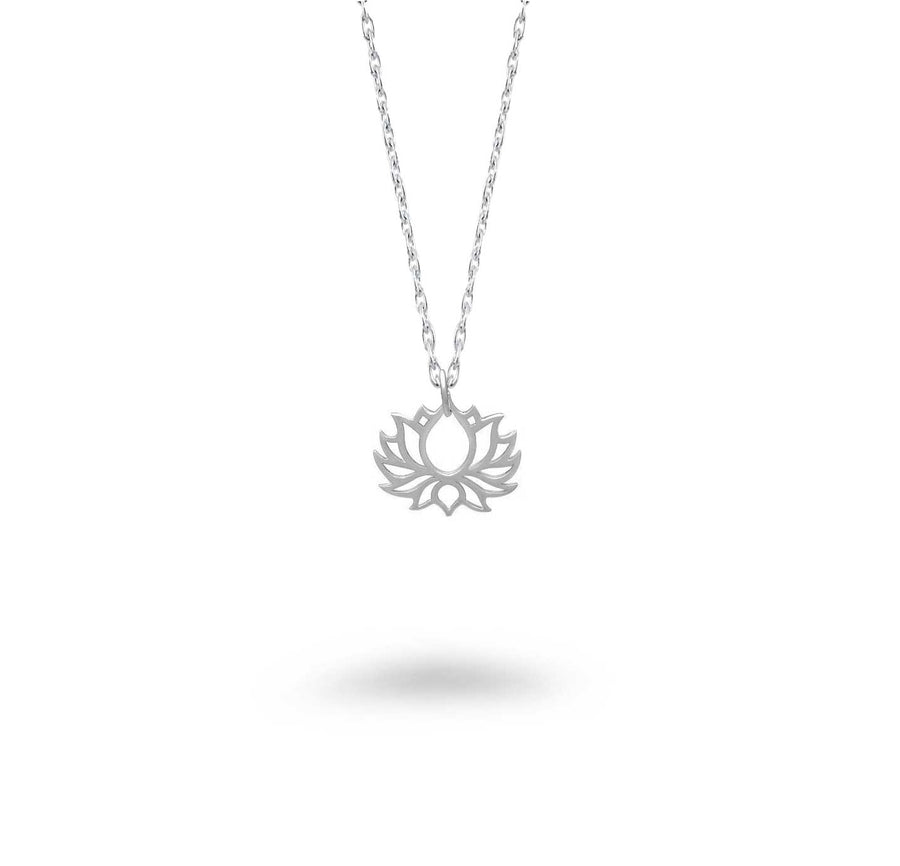 Wide Outline Lotus Necklace