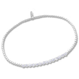Gemstone Silver Stretch Bracelet