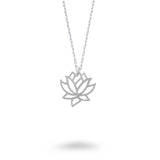 Medium Outline Lotus Flower Necklace
