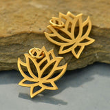 Medium Outline Lotus Flower Necklace