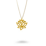 Medium Outline Lotus Flower Necklace