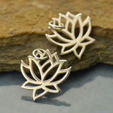 Medium Outline Lotus Flower Necklace