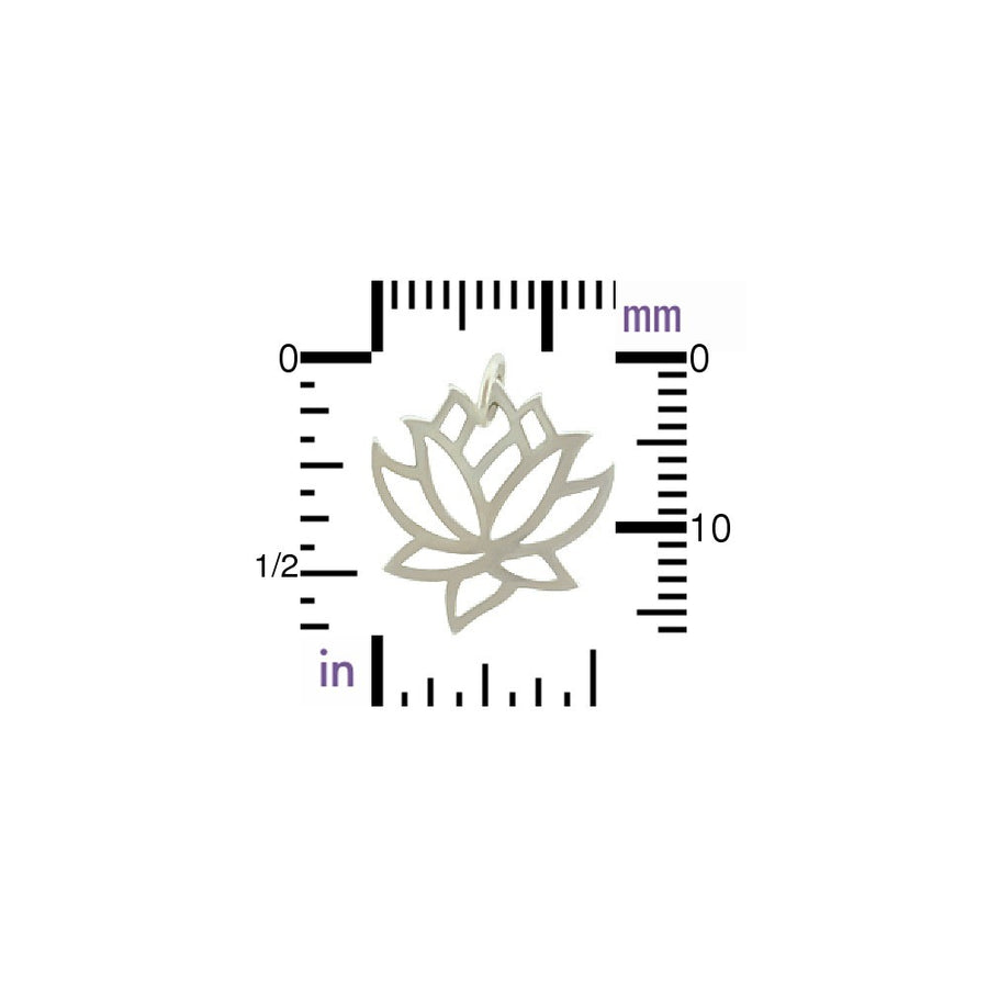 Medium Outline Lotus Flower Necklace