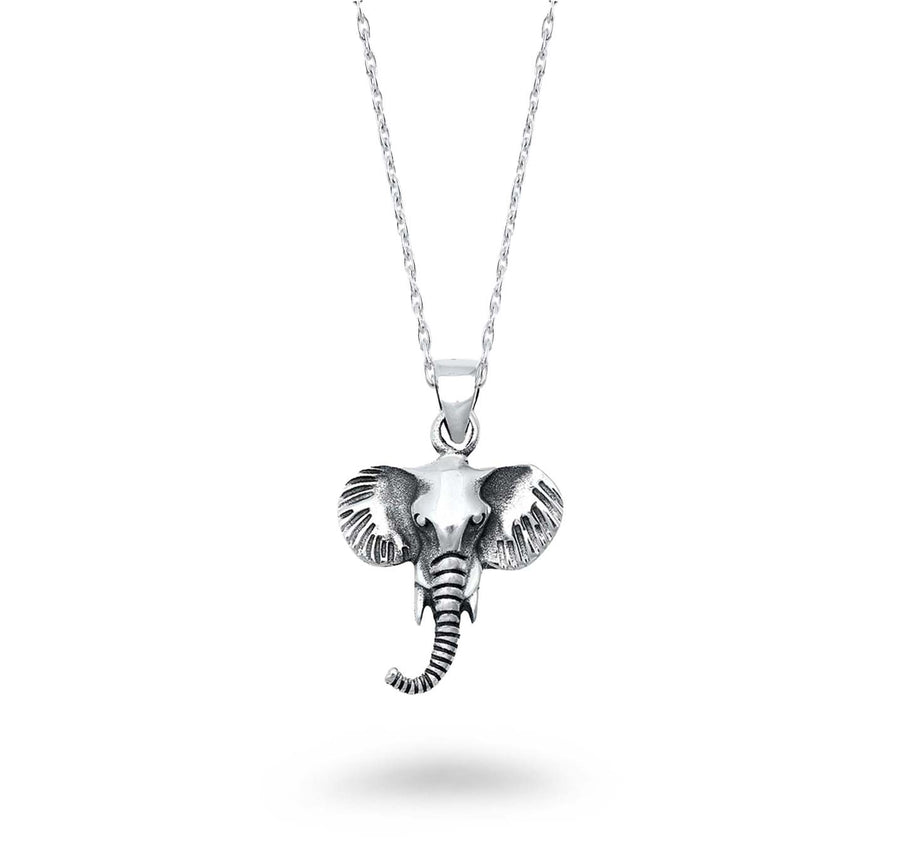 Oxidized Elephant Front Facing Necklace