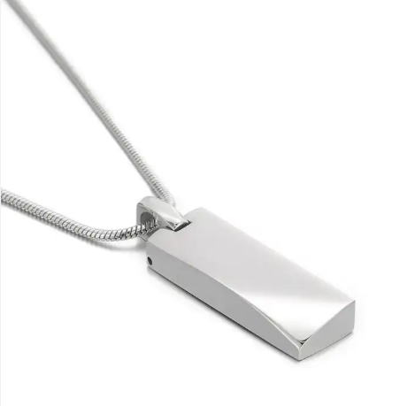 Steel Smooth Rectangle DogTag Necklace
