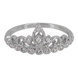 Bezel CZ Princess Crown Ring