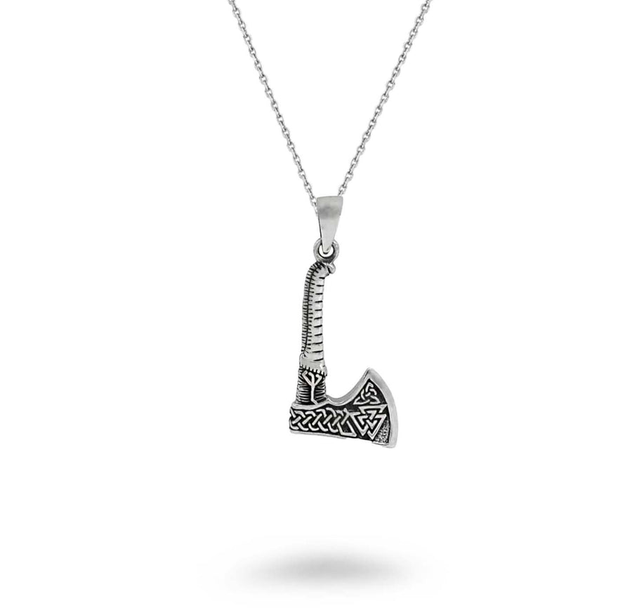 Sterling Silver Viking Axe Necklace