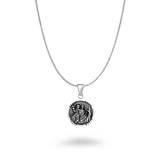 Round Oxidized St. Christopher Necklace