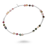 Balanced Gemstone Silver Stretch Bracelet