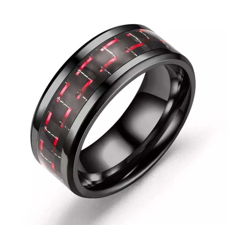Tungsten and Carbon Fiber Inlay Ring
