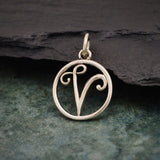 Circle Script Initial Necklace