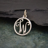 Circle Script Initial Necklace