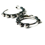 Stainless Steel Skull Hoop Earrings