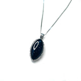 Oval Beveled Semi-Precious Necklace