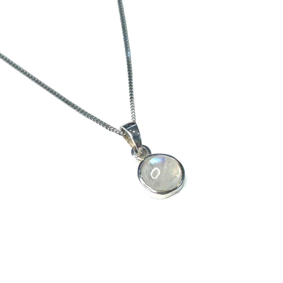 Round Moonstone Necklace 15mm
