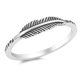 Thin Texture Feather Ring