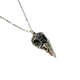 Textured Raven Skull Necklace