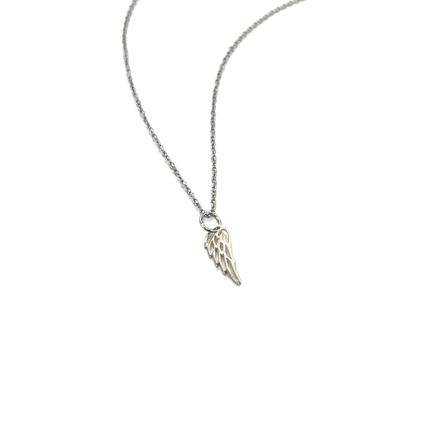 Tiny Outlined Angel Wing Necklace